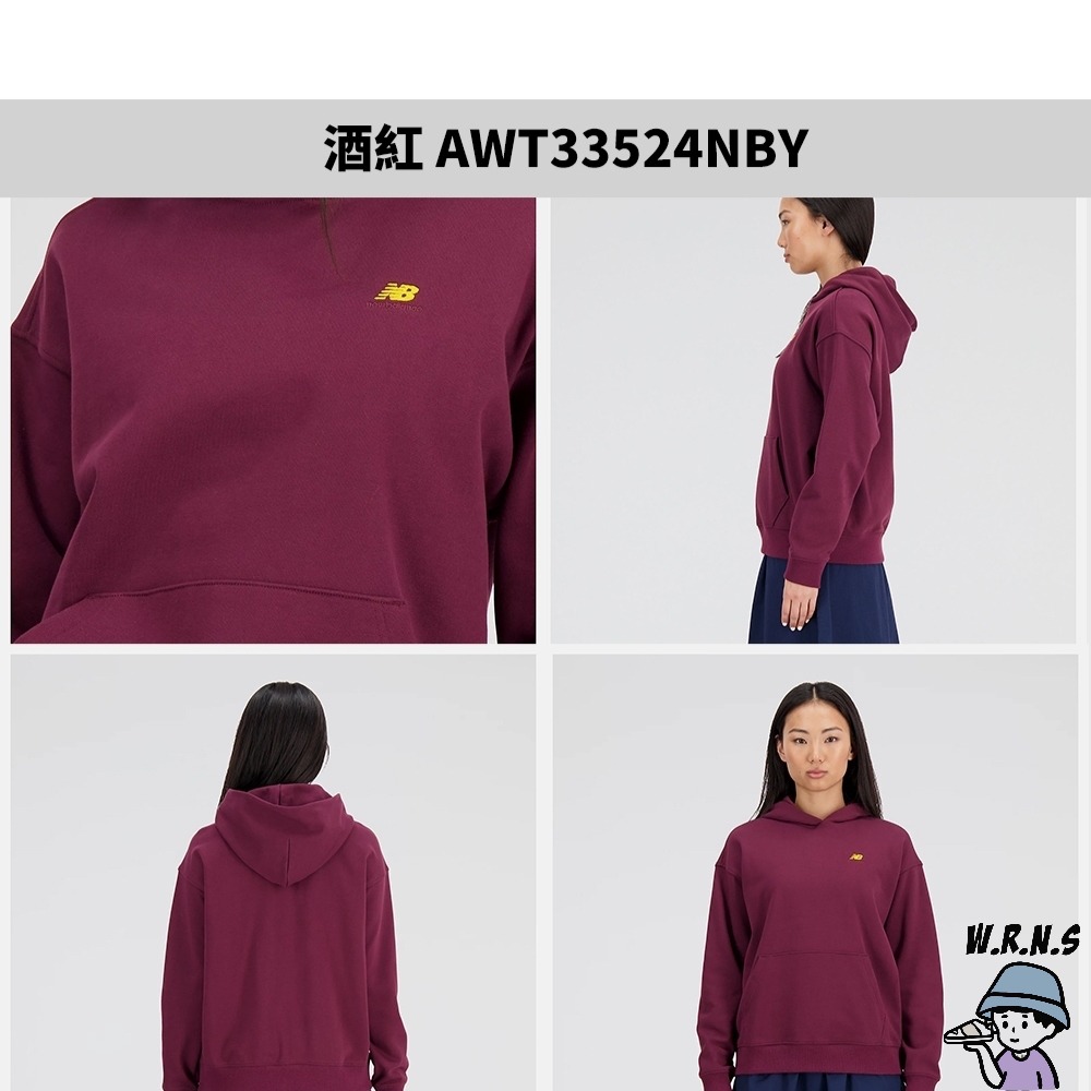 New Balance 女裝 長袖上衣 帽T 口袋 刺繡 AWT33524INC/AWT33524NBY-細節圖5