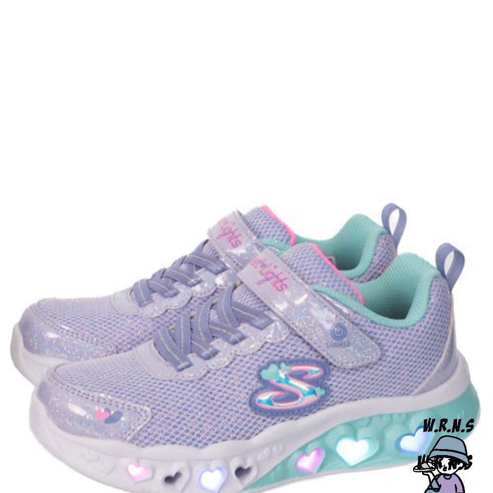 Skechers 童鞋 慢跑鞋 燈鞋 FLUTTER HEART LIGHTS 紫 302317LLVM-細節圖4