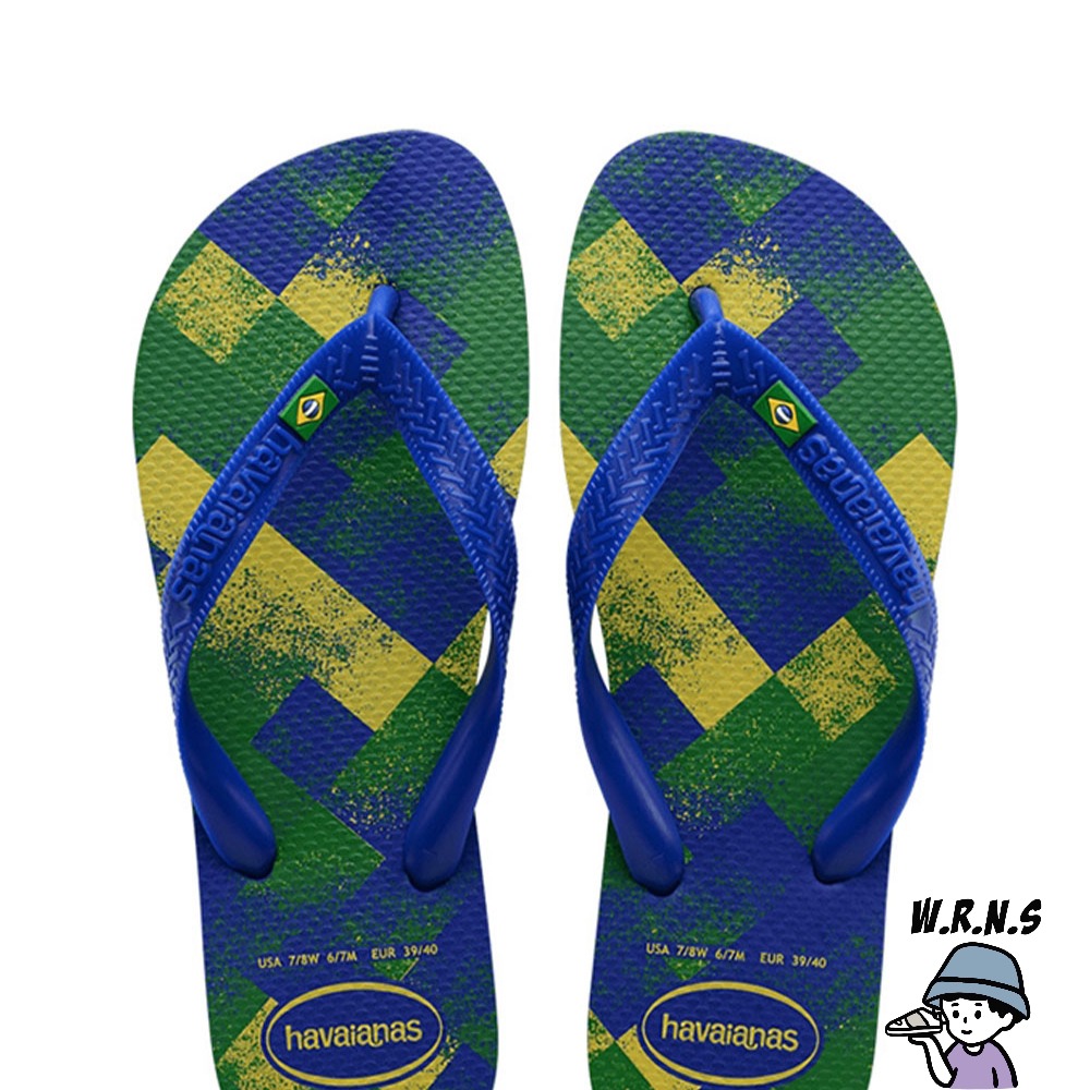 Havaianas 哈瓦仕 男鞋 女鞋 拖鞋 夾腳拖 國旗 方格 漸層 藍綠4145745-2711U-細節圖2