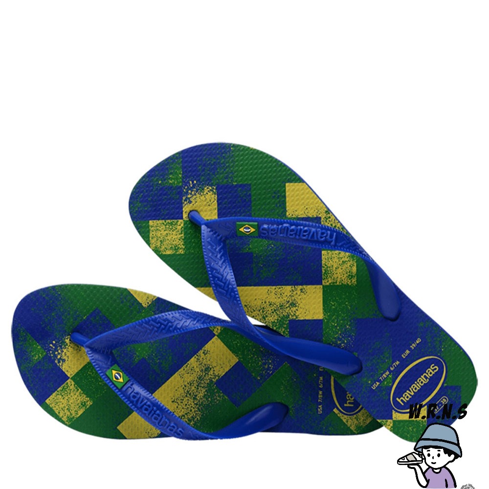 Havaianas 哈瓦仕 男鞋 女鞋 拖鞋 夾腳拖 國旗 方格 漸層 藍綠4145745-2711U-細節圖5