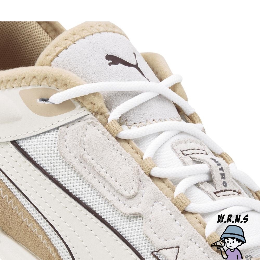 PUMA Extent Nitro Heritage 女鞋 休閒 回彈 緩衝 異材質拼接 米白 棕 38555602-細節圖7