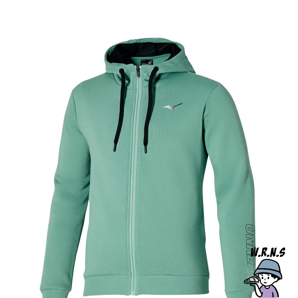 Mizuno 美津濃 男裝 連帽外套 刷毛 歐版 灰綠 K2GCA50430-細節圖2