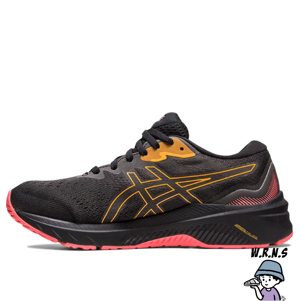 ASICS GT-1000 11 GTX 女鞋 慢跑鞋 防潑水 支撐 低足弓 黑 橘1012B277-003-細節圖2