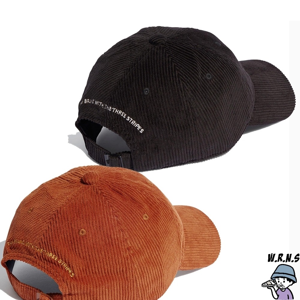 Adidas 帽子 老帽 燈芯絨 黑/棕 IB2664/II3507-細節圖3