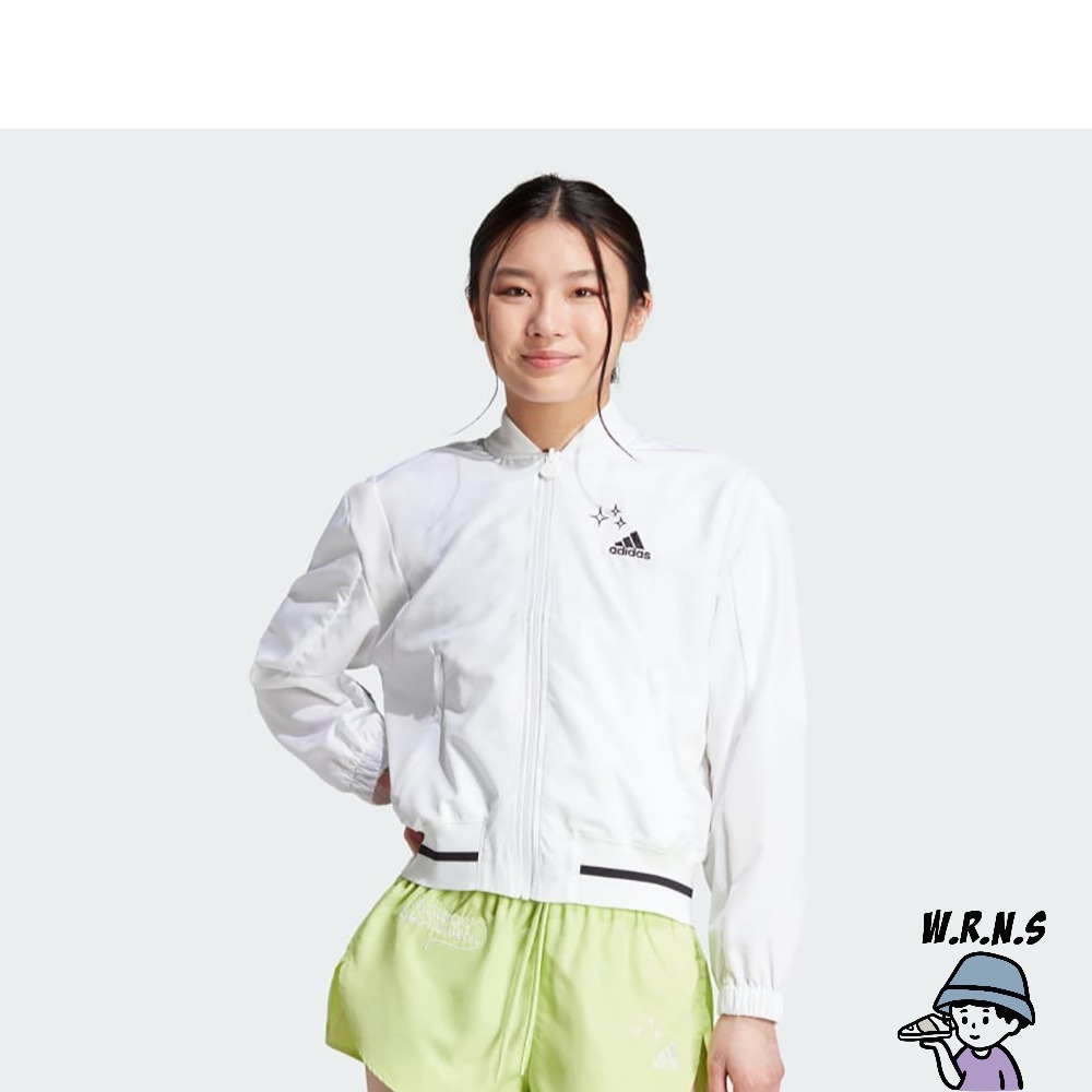 Adidas 女裝 外套 拉鍊口袋 寬鬆 白IA3137-細節圖3