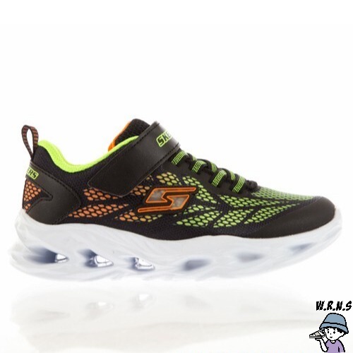 SKECHERS VORTEX-FLASH 童鞋 中童 休閒 避震 透氣 閃燈 黑 黃【400030LBKLM-細節圖3