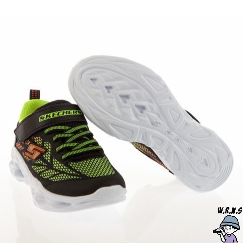 SKECHERS VORTEX-FLASH 童鞋 中童 休閒 避震 透氣 閃燈 黑 黃【400030LBKLM-細節圖5