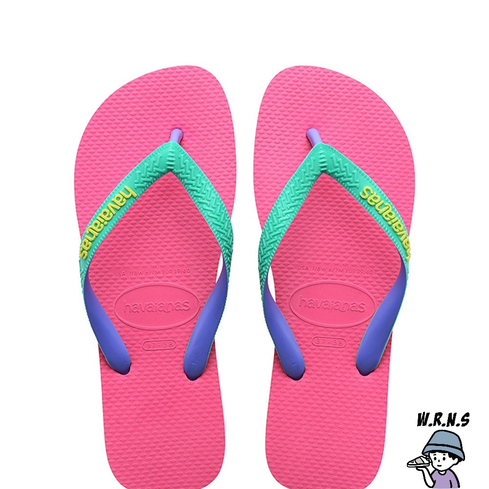 Havaianas 哈瓦仕 男鞋 女鞋 拖鞋 夾腳拖 雙色鞋帶 螢粉4115549-1766U-細節圖2