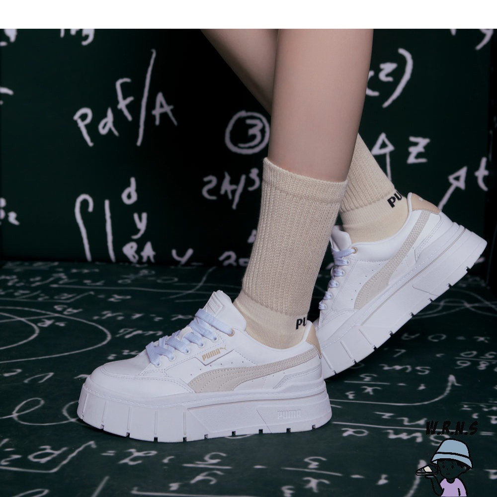 Puma 女鞋 休閒鞋 皮革 厚底 吳卓源 代言款 Mayze Stack 白38436315-細節圖6