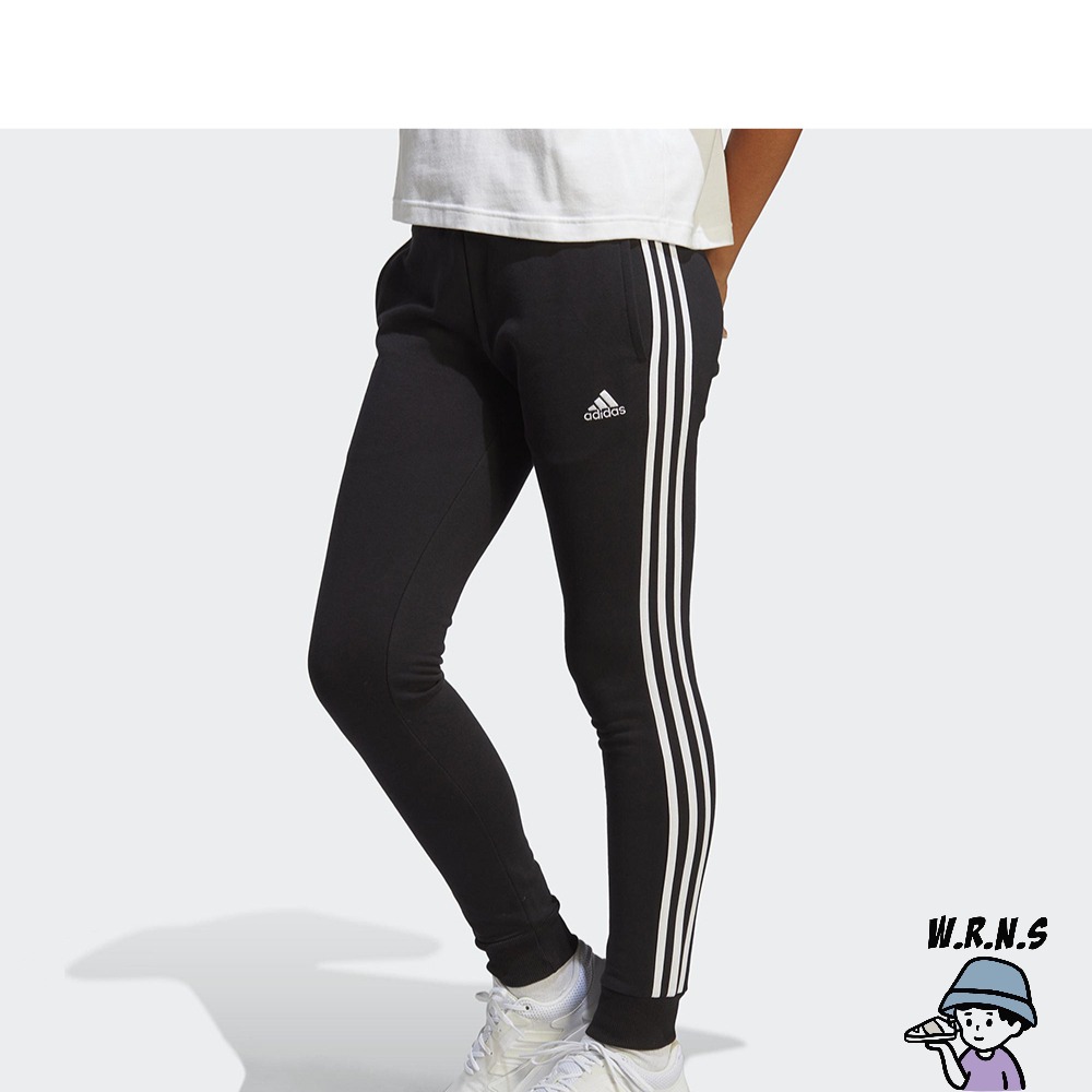 Adidas 女裝 長褲 口袋 縮口 純棉 黑IC8770-細節圖3