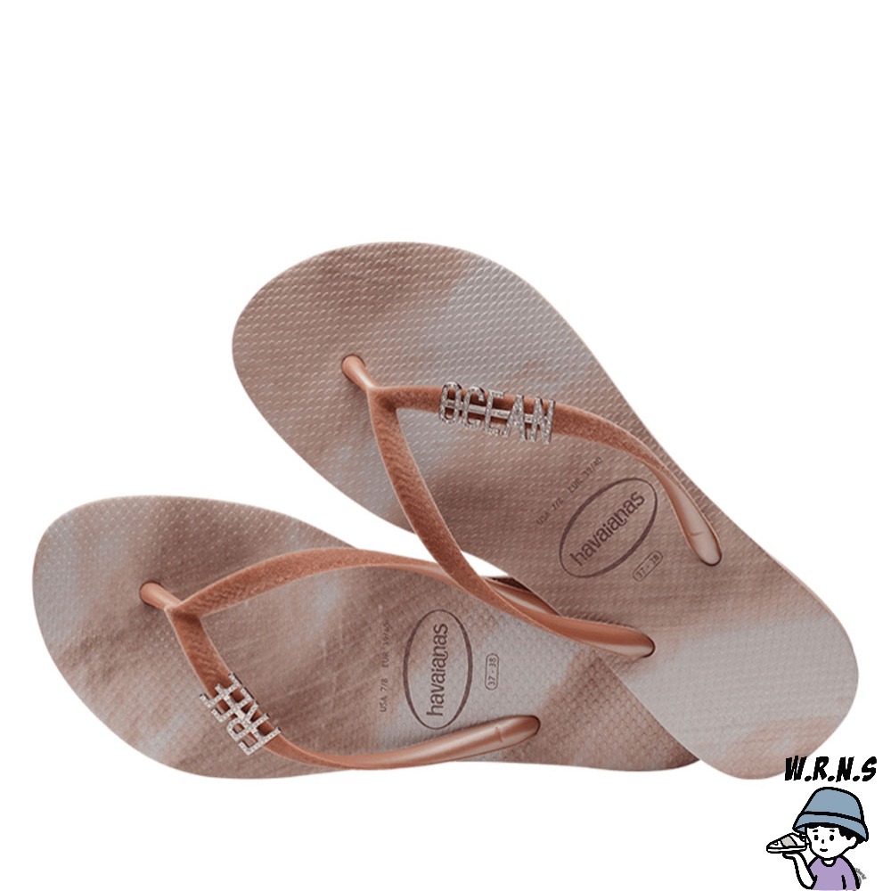 Havaianas 哈瓦仕 女鞋 拖鞋 夾腳拖 人字拖 漸層 水鑽別針 紅白 4147069-3544W-細節圖5