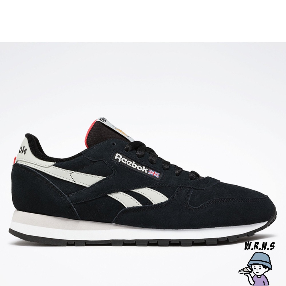 1Reebok 男鞋 休閒鞋 麂皮 皮革 Classic Leather 黑100032774-細節圖2