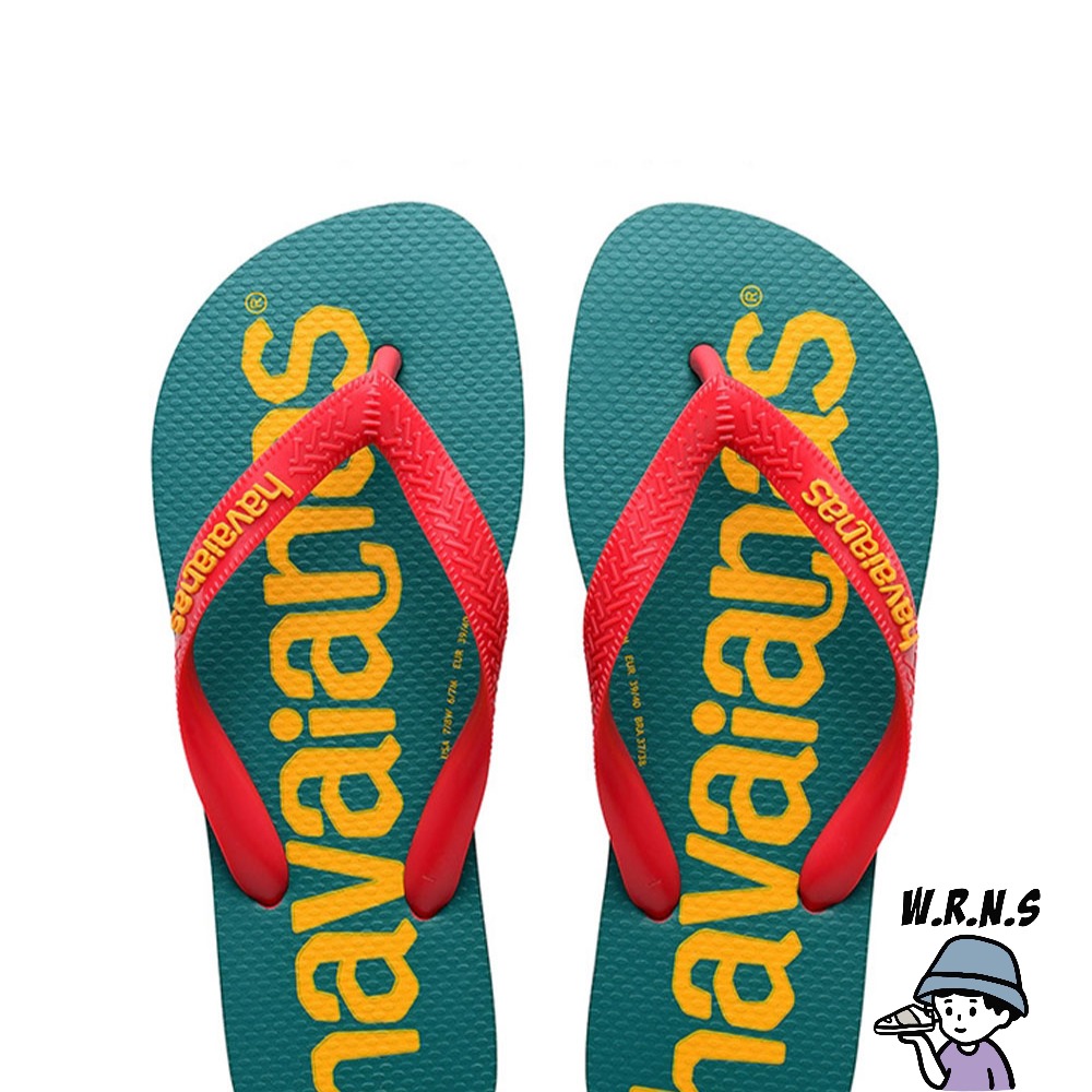 Havaianas 哈瓦仕 男鞋 女鞋 拖鞋 夾腳拖 大Logo 綠黃4145741-7797U-細節圖2