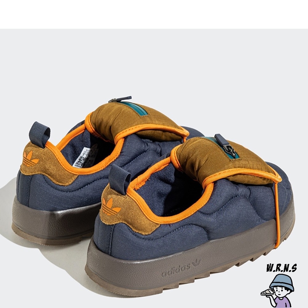 Adidas 男鞋 拖鞋 Puffylette 麵包鞋 保暖 藍橘IF3956-細節圖3