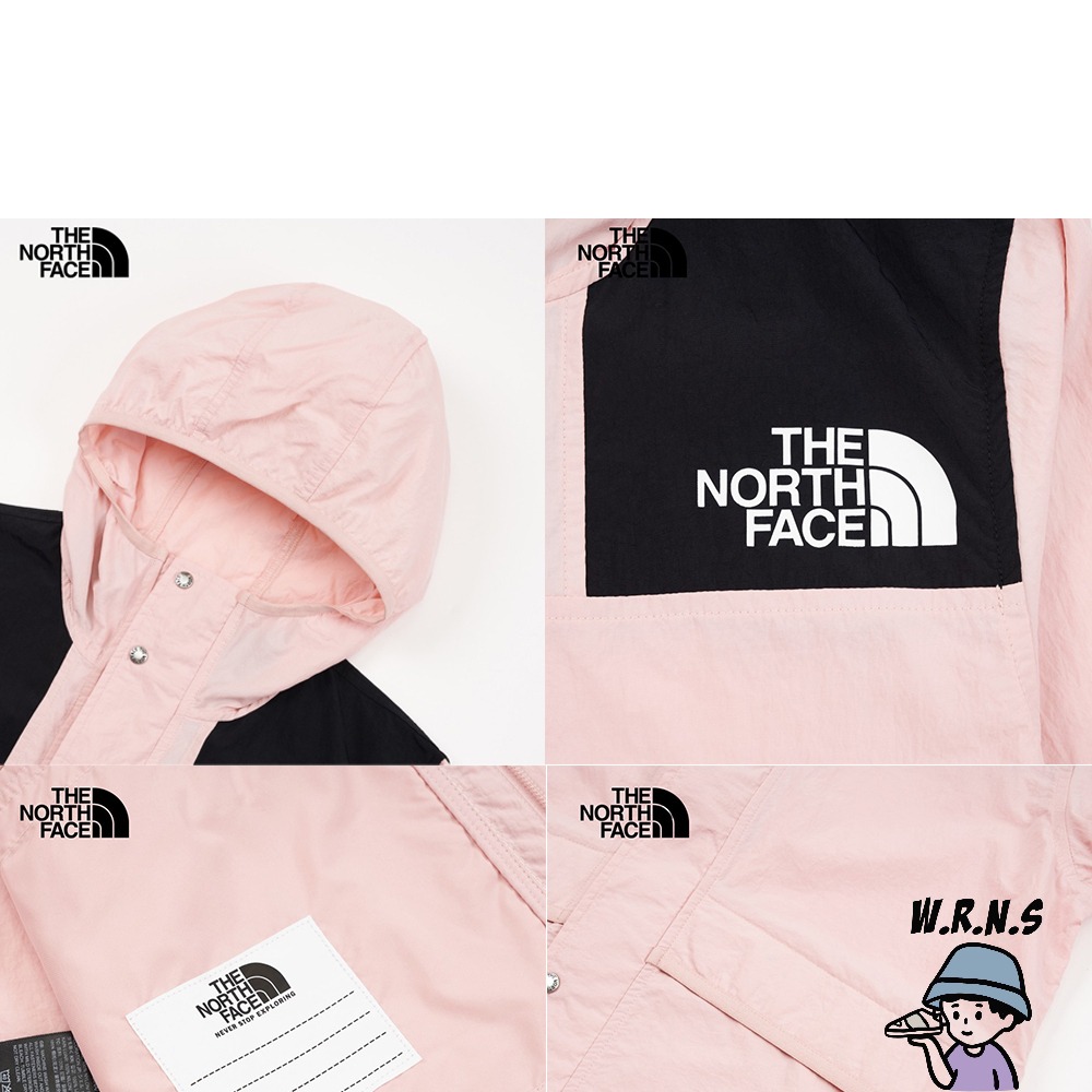 The North Face 北臉 童裝 連帽外套 防風 防曬 粉NF0A8756HZI-細節圖6