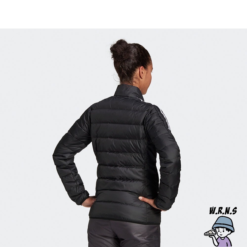 Adidas 女 羽絨外套 立領 休閒 保暖 口袋暗扣 黑 GH4593-細節圖4