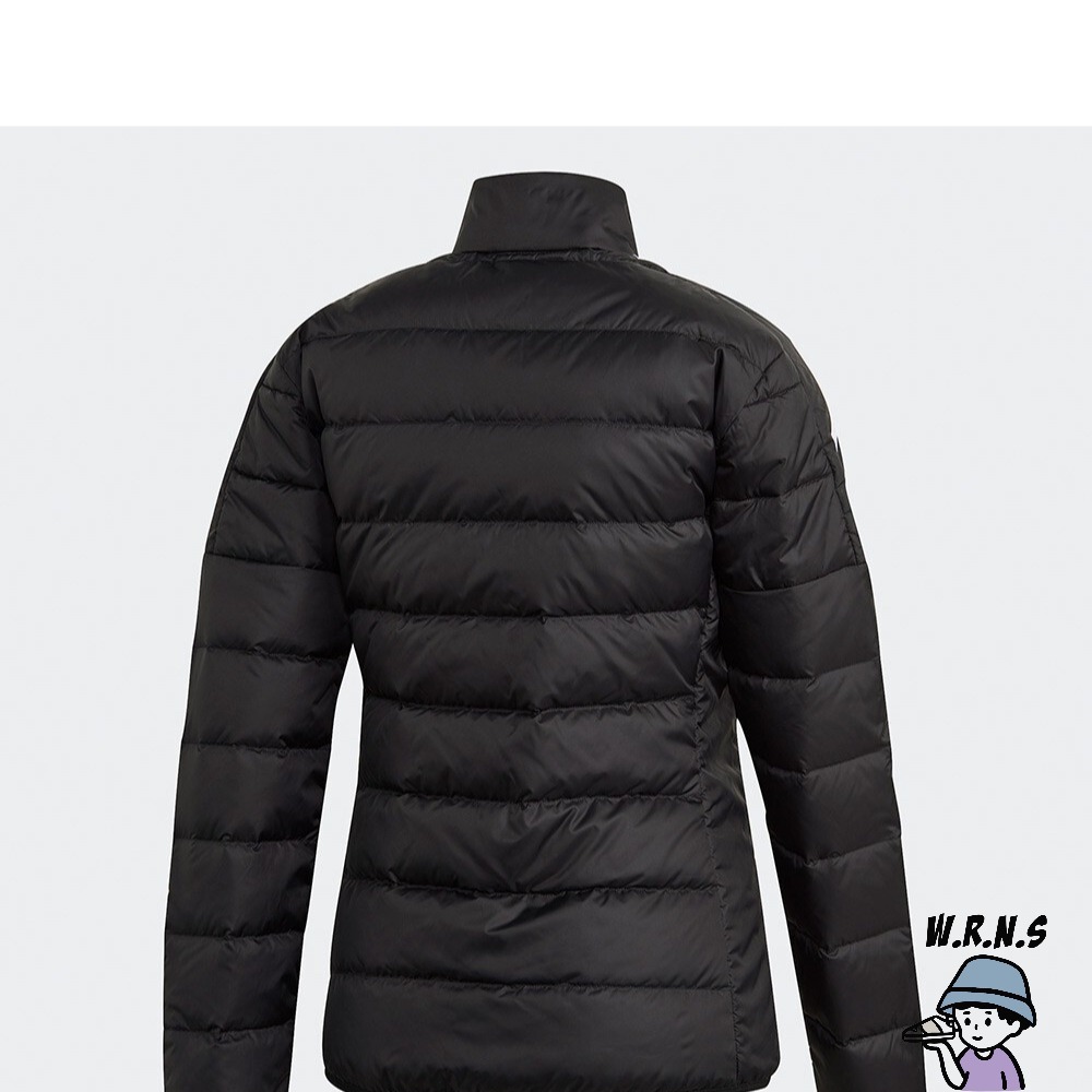 Adidas 女 羽絨外套 立領 休閒 保暖 口袋暗扣 黑 GH4593-細節圖6