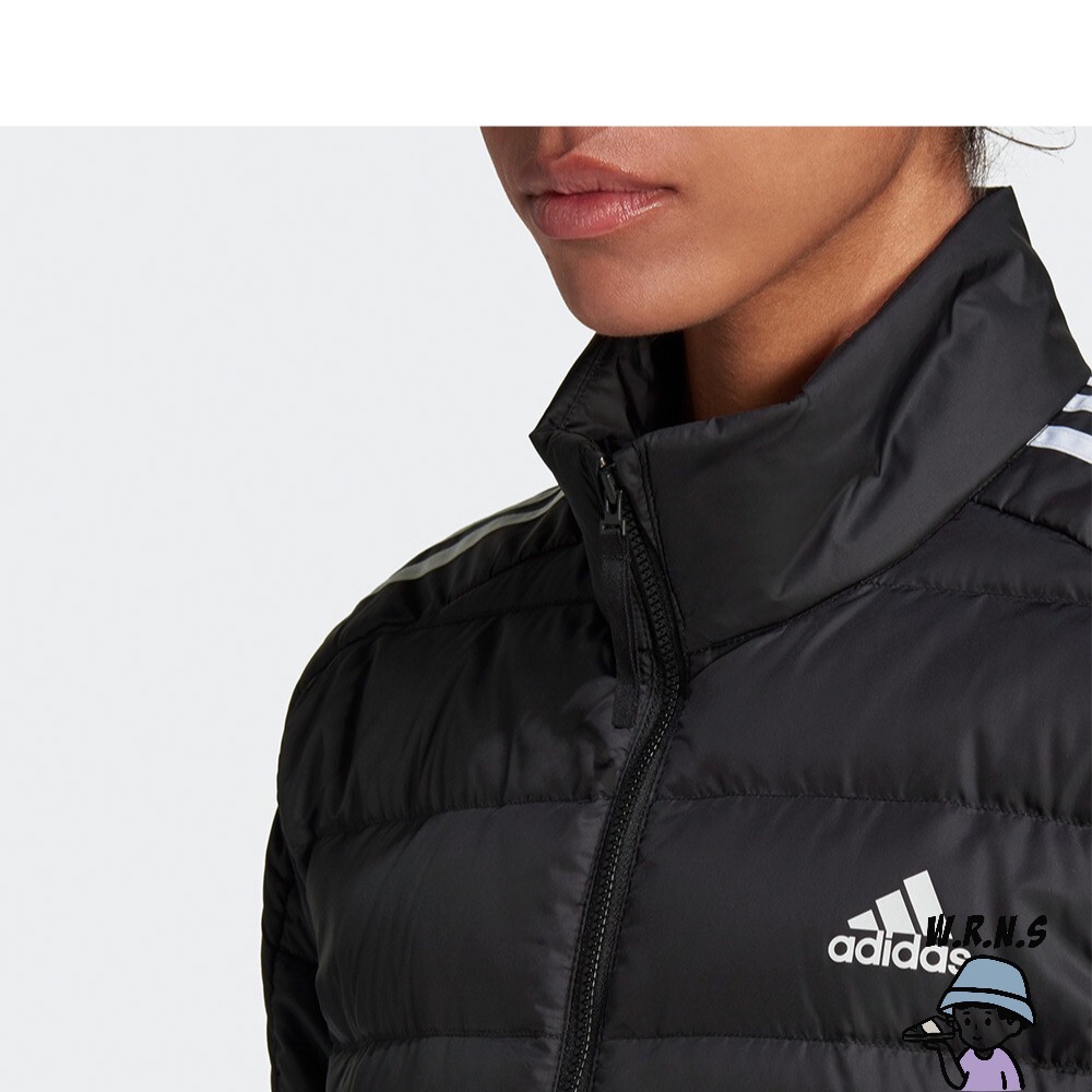 Adidas 女 羽絨外套 立領 休閒 保暖 口袋暗扣 黑 GH4593-細節圖7