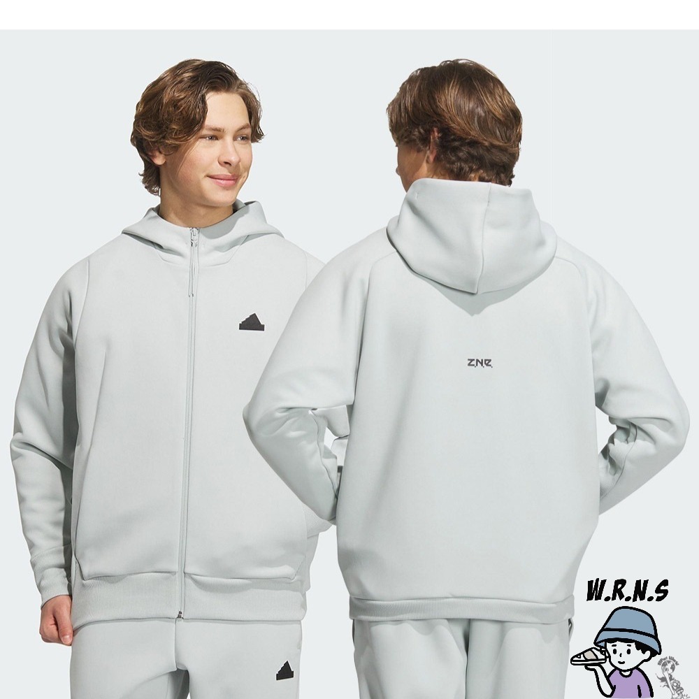 Adidas 男裝 連帽外套 拉鍊口袋 Z.N.E 棉 黑/灰IQ1377/IQ1378-細節圖5