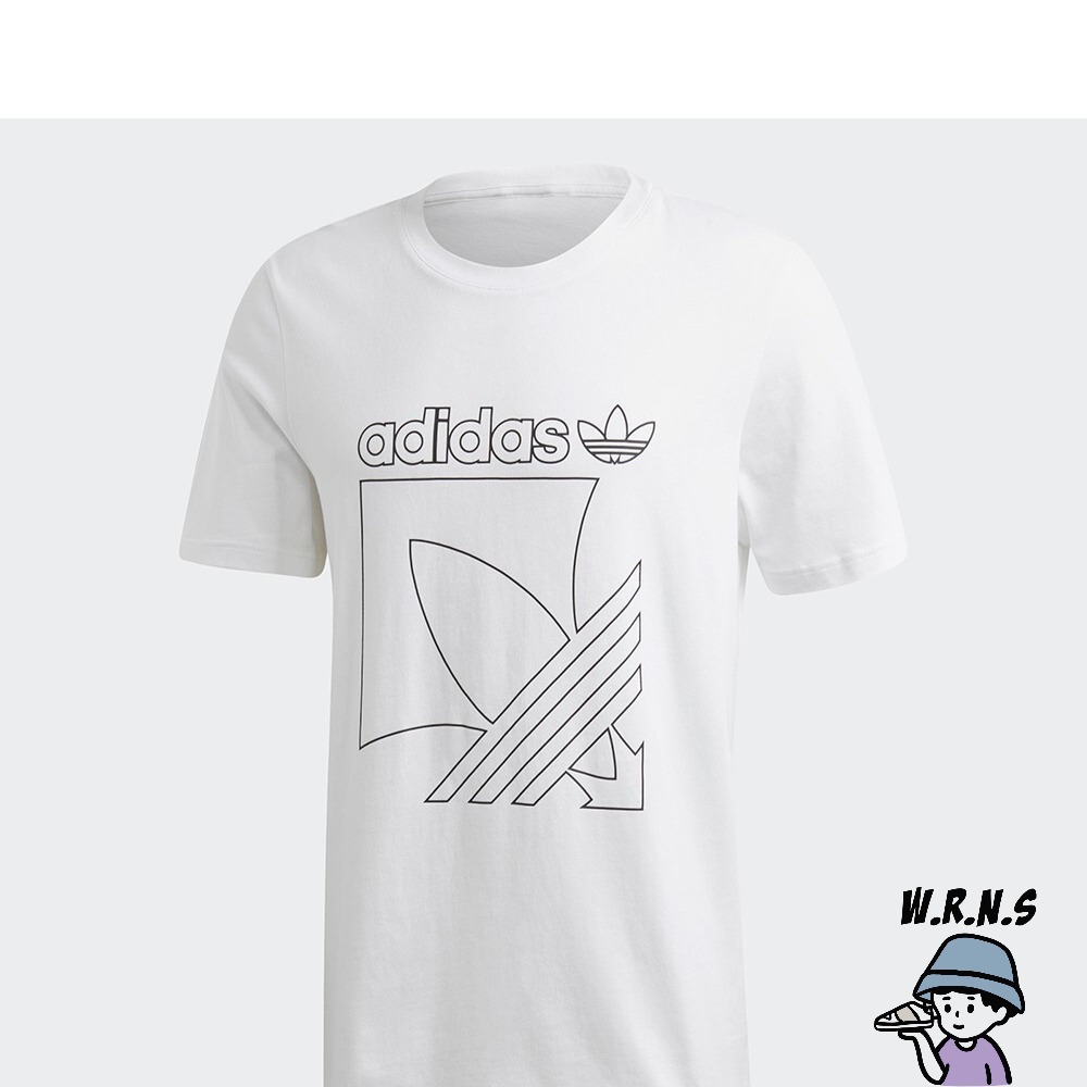 Adidas 男裝 短袖上衣 棉質 三葉草 白 GD5836-細節圖2