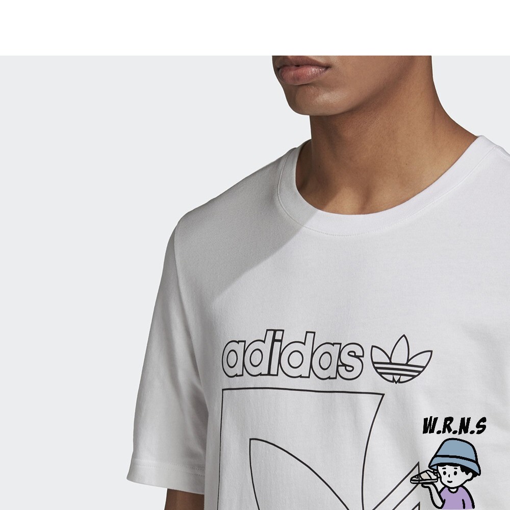 Adidas 男裝 短袖上衣 棉質 三葉草 白 GD5836-細節圖8