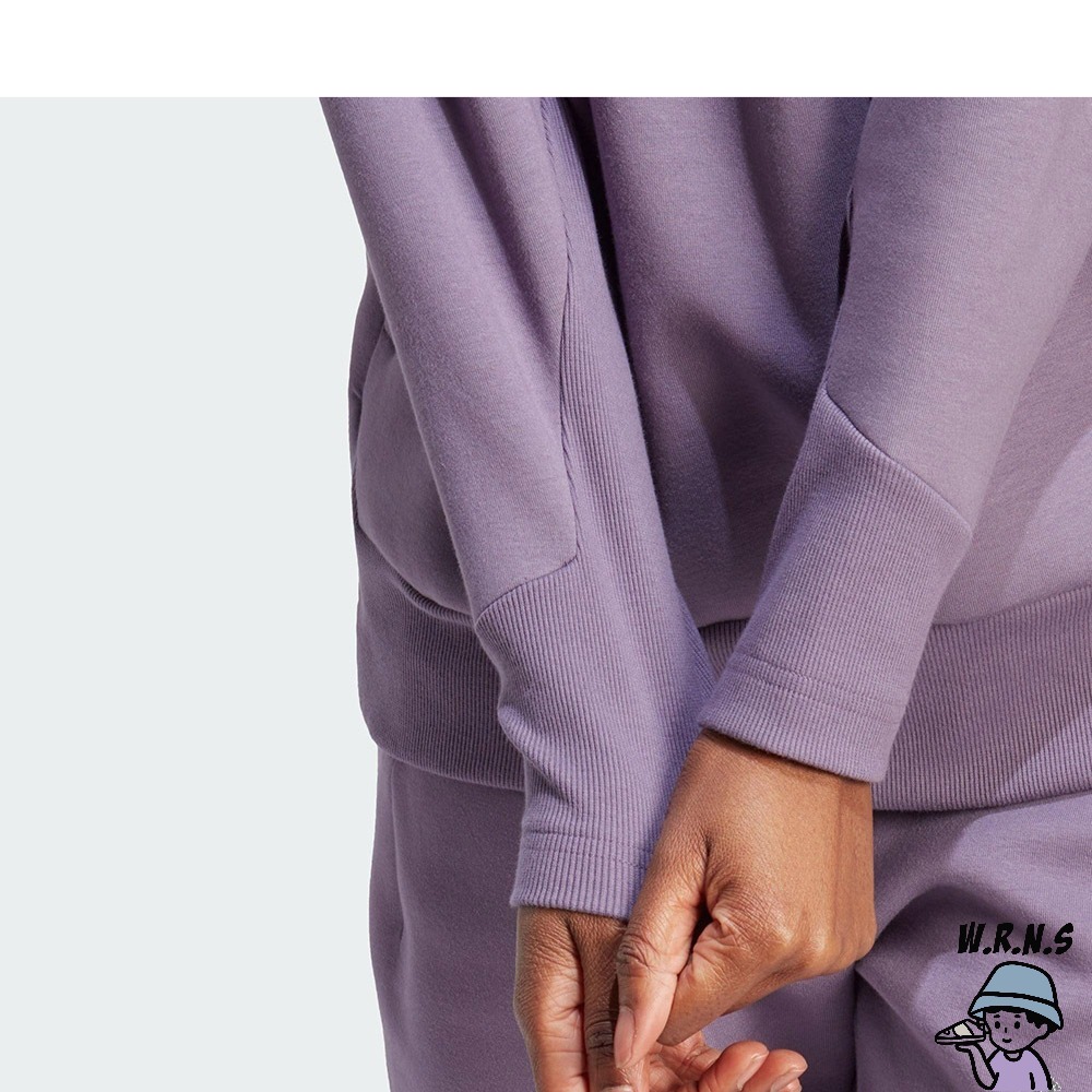 Adidas 女裝 長袖上衣 連帽 Z.N.E.系列 拉鍊口袋 棉 紫IN5123-細節圖7