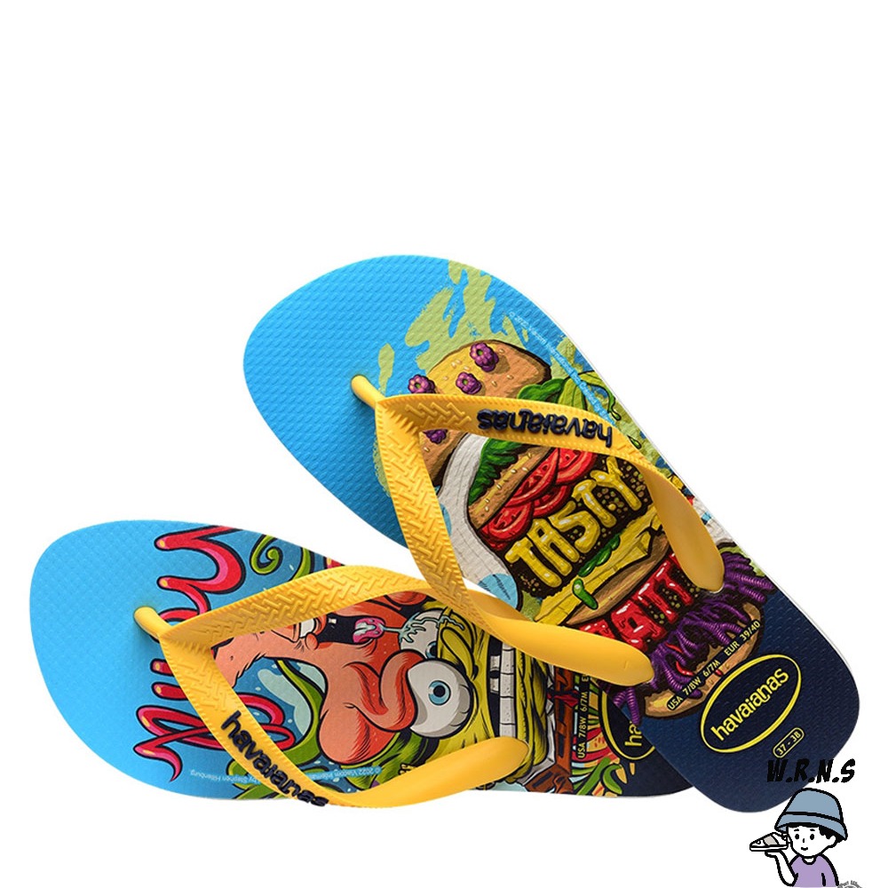 Havaianas 哈瓦仕 男鞋 女鞋 拖鞋 夾腳拖 海綿寶寶 派大星 藍黃4148298-0001U-細節圖5