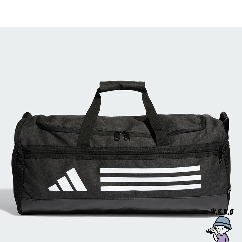 Adidas 旅行包 健身包 三條線 黑 HT4749-細節圖2