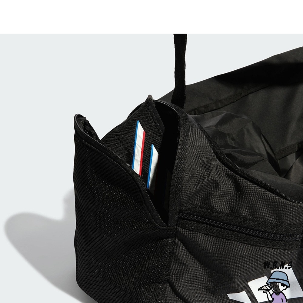 Adidas 旅行包 健身包 三條線 黑 HT4749-細節圖6