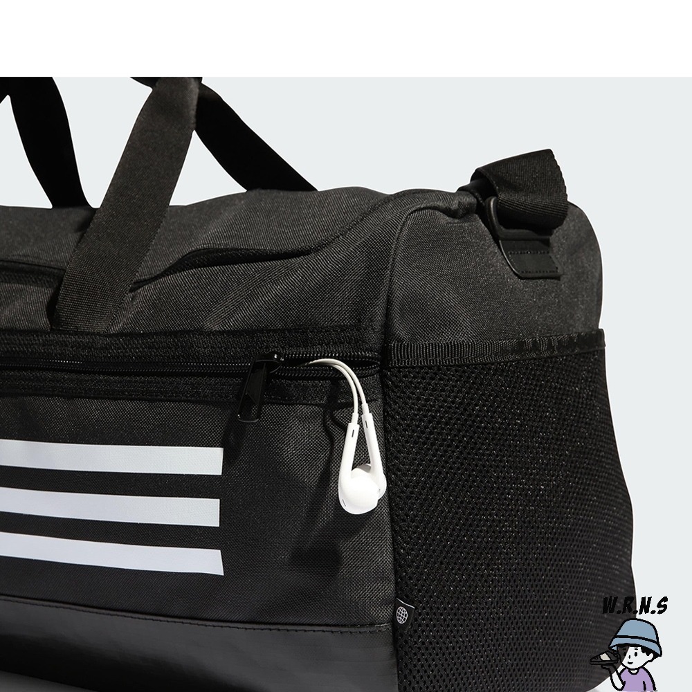 Adidas 旅行包 健身包 三條線 黑 HT4749-細節圖7
