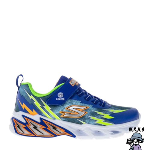 Skechers 童鞋 慢跑鞋 燈鞋 雷神 LIGHT STORM 2.0 藍橘 400150LBLLM