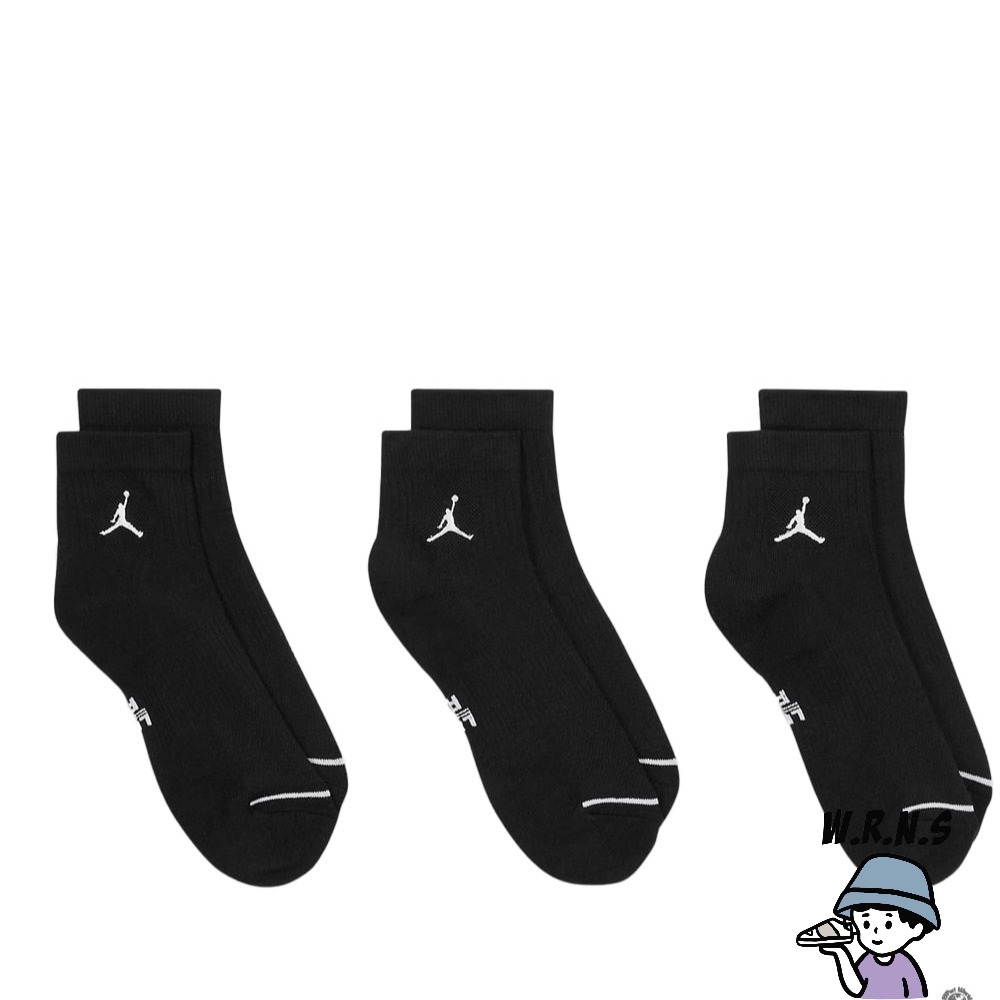Nike 襪子 中筒 喬丹 毛巾底 黑 DX9655-010-細節圖4