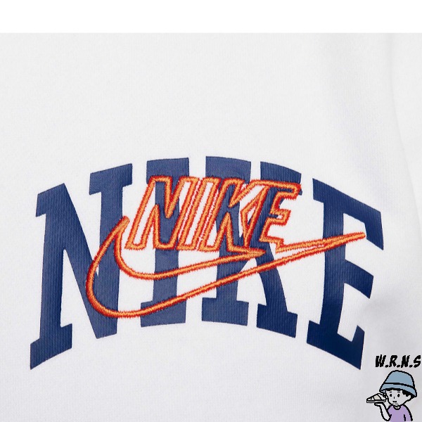 Nike 男裝 長袖上衣 刷毛 刺繡 白【W.R.N.S】FV4446-100-細節圖4