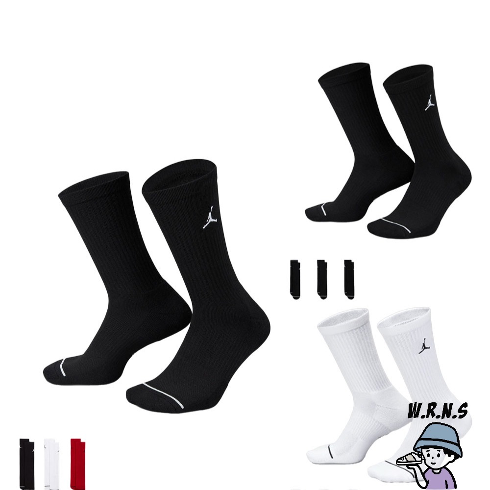 Nike 襪子 中筒襪 Jordan 3入組DX9632-010/DX9632-100/DX9632-902-細節圖2