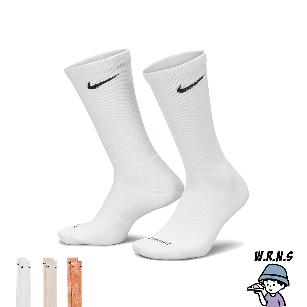 Nike 襪子 長襪 一組三雙入 紮染 渲染 白/粉/橘 FB9948-905-細節圖2
