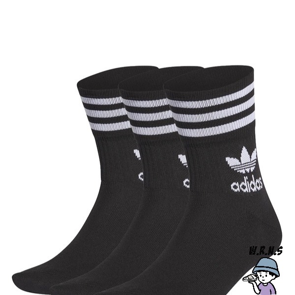 *Adidas 襪子 長襪 中筒襪 一組3雙入 黑/白/棕灰 GD3576/GD3575/GN3079-細節圖3