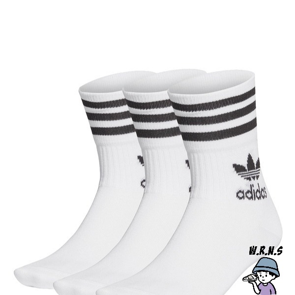 *Adidas 襪子 長襪 中筒襪 一組3雙入 黑/白/棕灰 GD3576/GD3575/GN3079-細節圖4