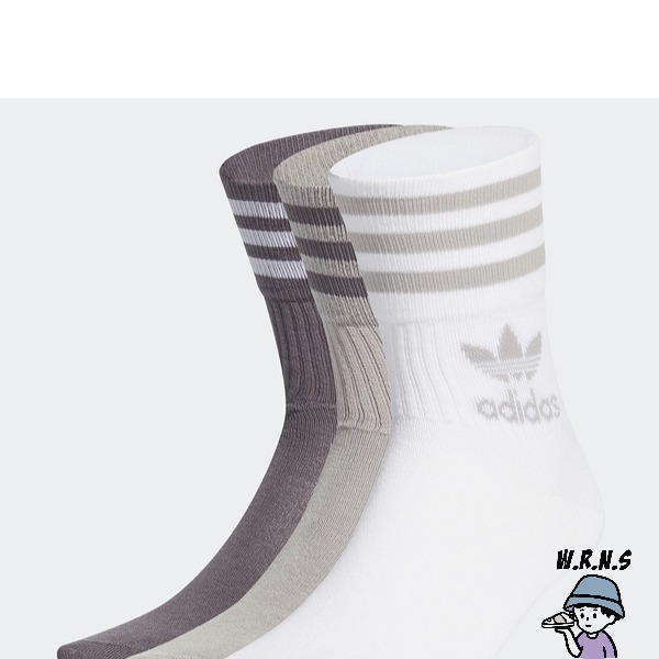 *Adidas 襪子 長襪 中筒襪 一組3雙入 黑/白/棕灰 GD3576/GD3575/GN3079-細節圖5