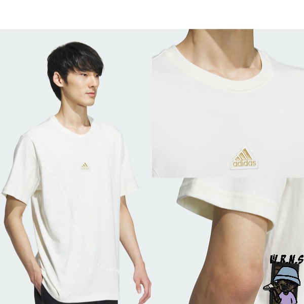 Adidas 男裝 短袖上衣 寬鬆 純棉 紅/米白【W.R.N.S】IT3993/IT3994-細節圖6