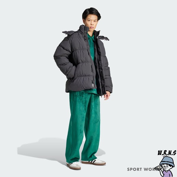 Adidas 男裝 羽絨外套 保暖 內部拉鍊口袋 黑灰【W.R.N.S】HZ0688-細節圖5