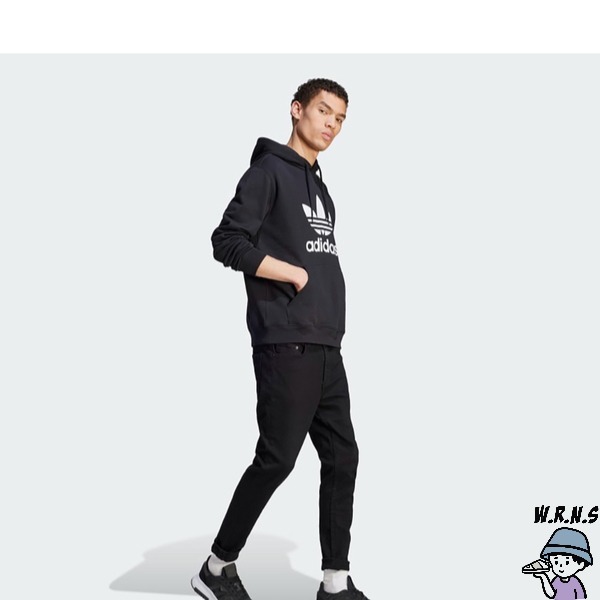 Adidas 男裝 長袖上衣 連帽 純棉 黑【W.R.N.S】IM4489-細節圖5