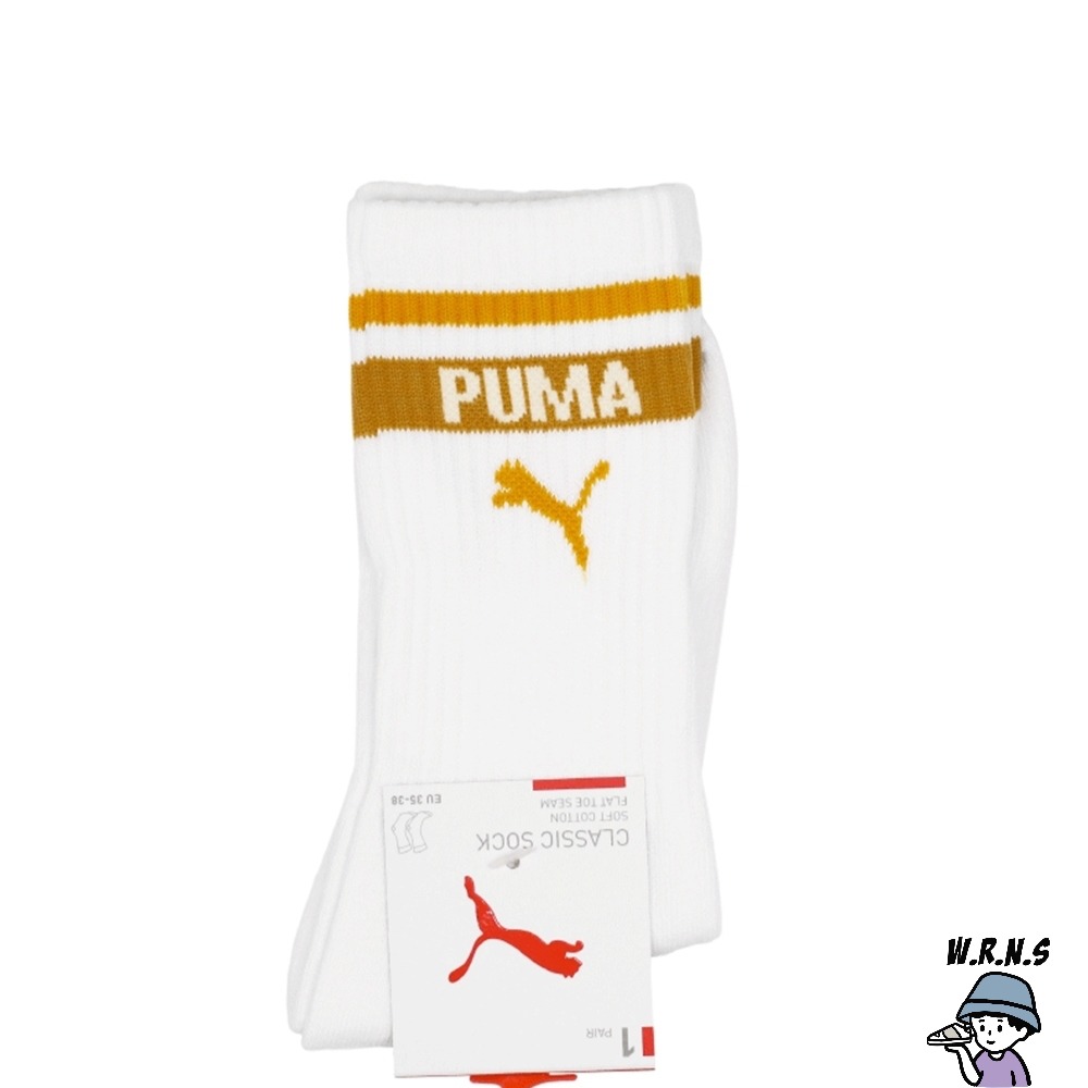 Puma 襪子 中筒襪 大跳豹 白黃 BB144402-細節圖2