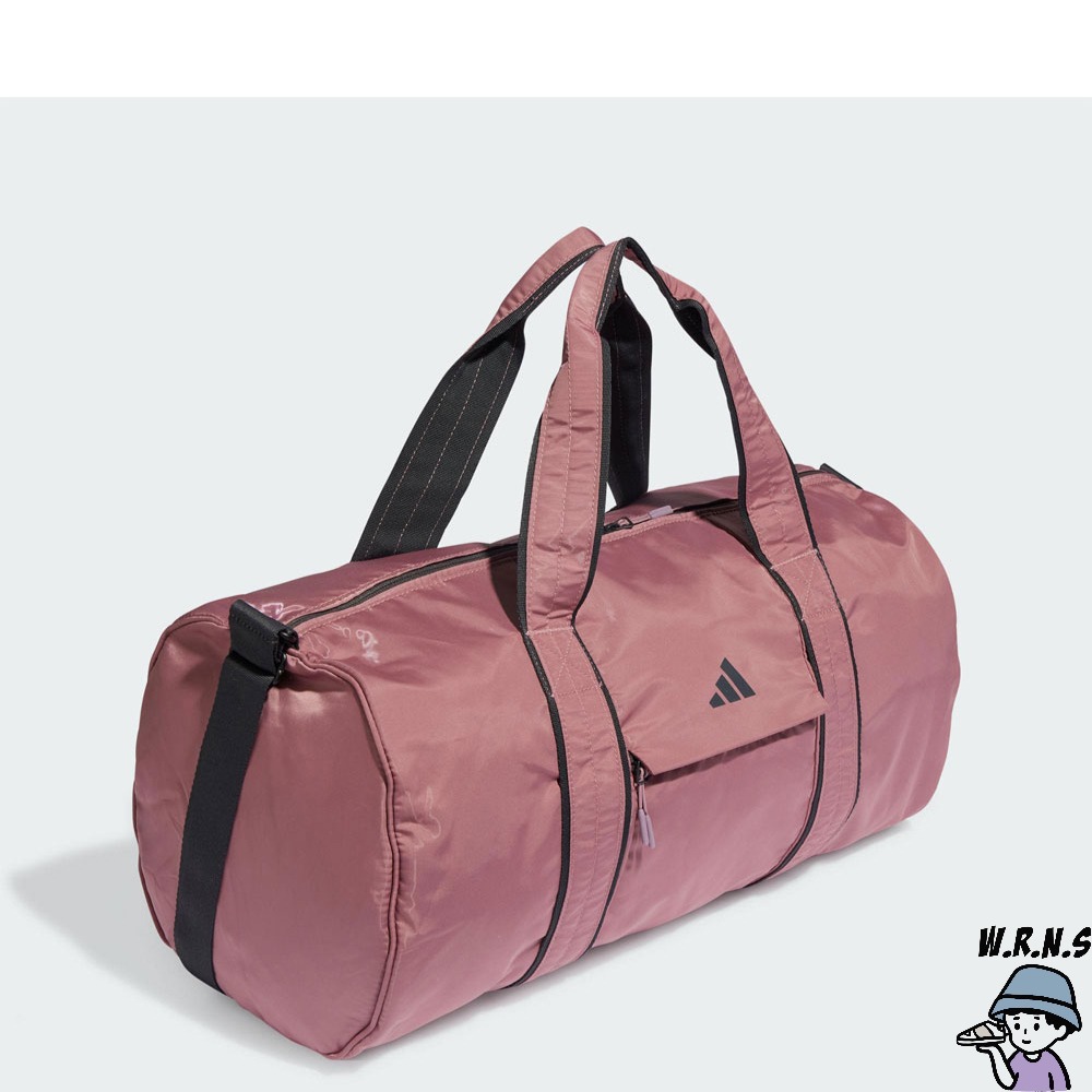 Adidas 手提包 健身 斜背 亮面布 玫瑰粉HY0753-細節圖4