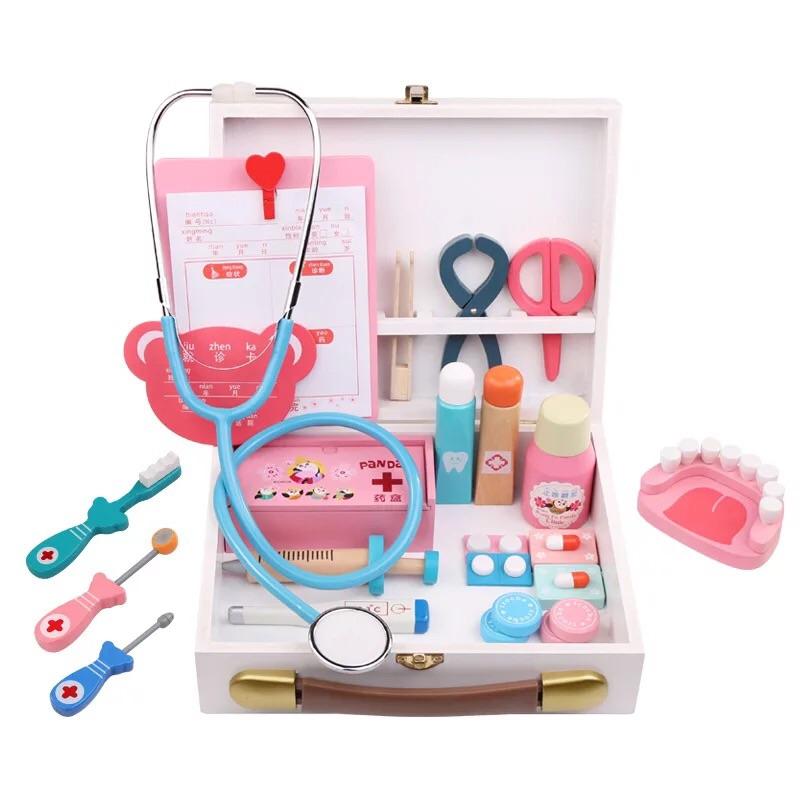 [現貨]木製仿真醫藥箱  急救包醫生玩具 兒童扮家家酒牙醫玩具-細節圖2