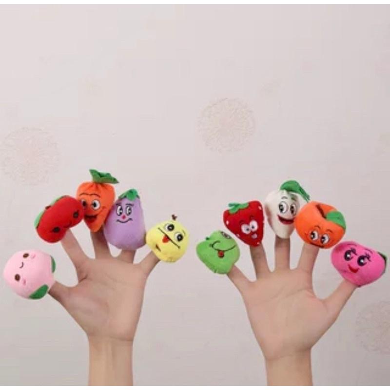 [現貨] 可愛小動物講故事手指偶（10入）親子互動毛絨玩具 可愛水果 手指玩偶 草莓蘋果蘿蔔小玩偶-細節圖7