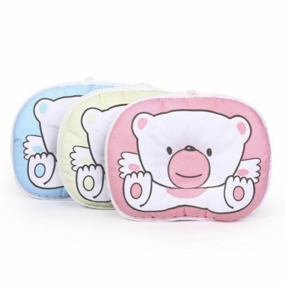 [現貨] 寶寶純棉小熊造型枕頭 小號水洗枕 嬰兒定型枕頭