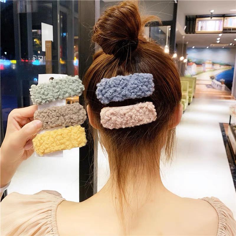 [現貨]仿泰迪熊毛毛髮夾 羊羔毛髮夾 女孩碎髮邊夾 毛茸茸瀏海夾-細節圖7