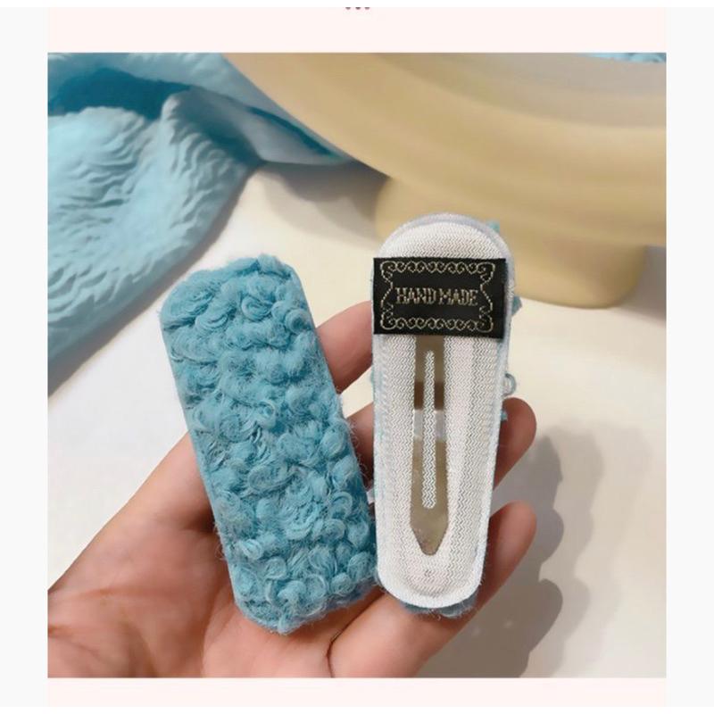 [現貨]仿泰迪熊毛毛髮夾 羊羔毛髮夾 女孩碎髮邊夾 毛茸茸瀏海夾-細節圖8