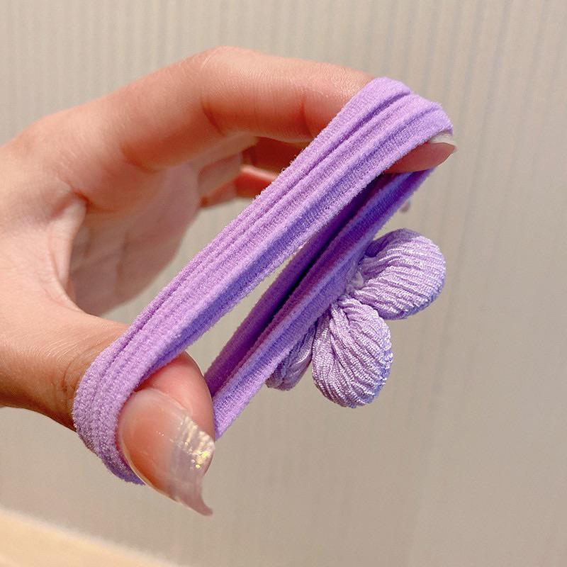 [現貨]可愛兒童蝴蝶結髮圈6件組 公主頭髮飾 女童高彈力花朵橡皮筋-細節圖6