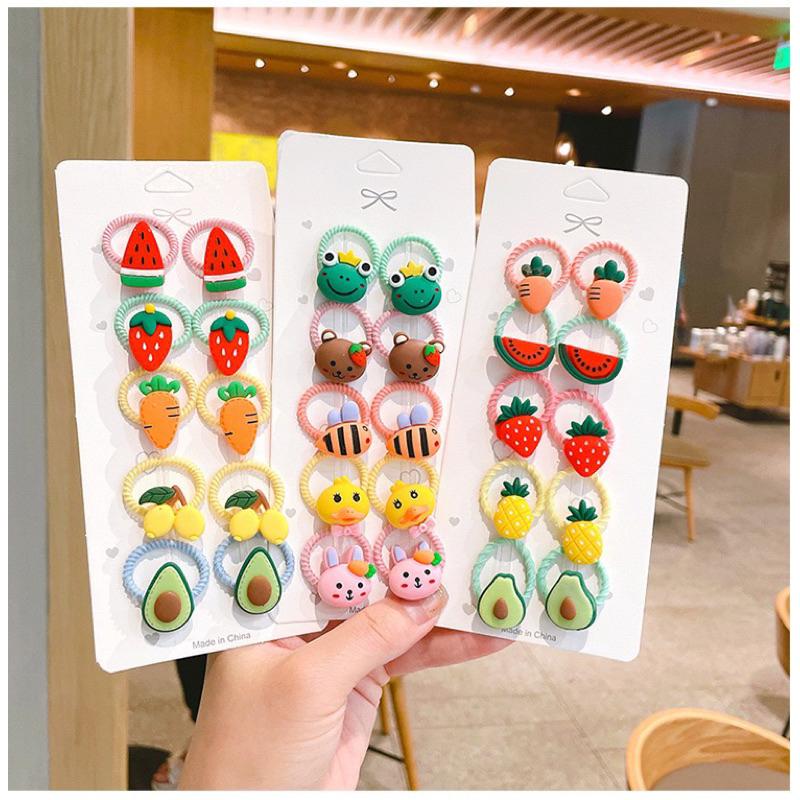 [現貨]可愛寶寶髮圈10件組 女童高彈力橡皮筋-細節圖2